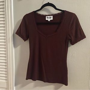Rouje Squareneck Top with Lace